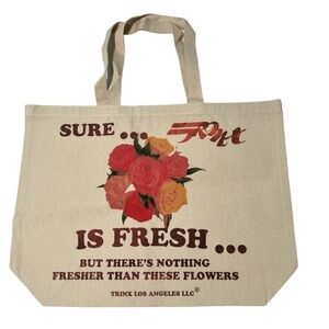 Trinx‎ Los Angeles Tote Bag reusable shopping bad “Sure is Fresh” one size NWOT